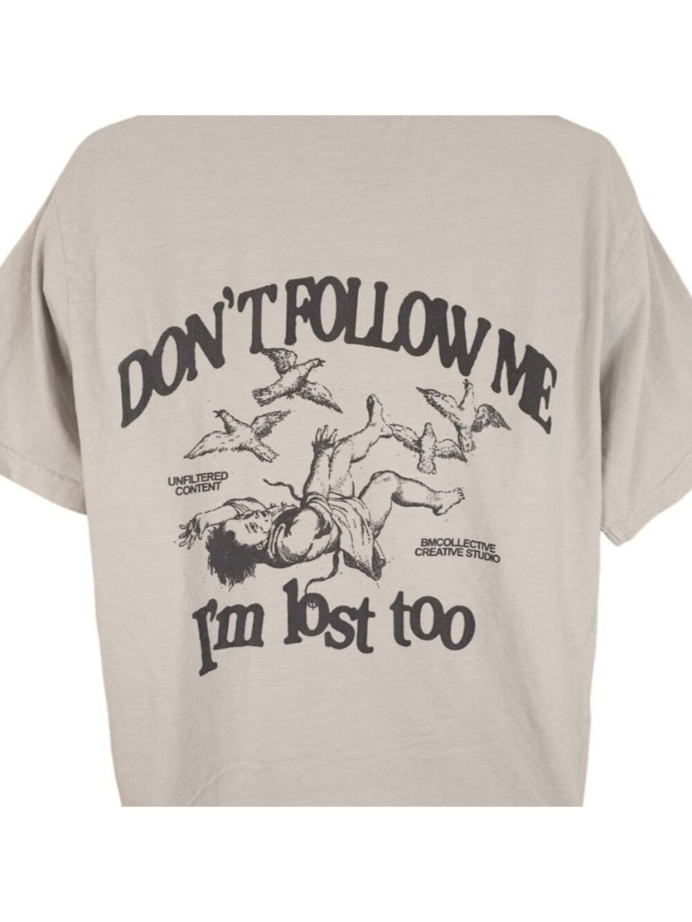Dont Follow Me T Shirt Mens Size Large Cream BMCollective Im Lost Too Streetwear